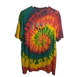 Tie Dye Short Sleeve T-Shirt Bahamas Freeport Embroidered Logo Mens Size Large